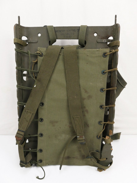 Original US ARMY WW2 Packboard carrying tray frame carrying frame 1945 damaged with rucksack