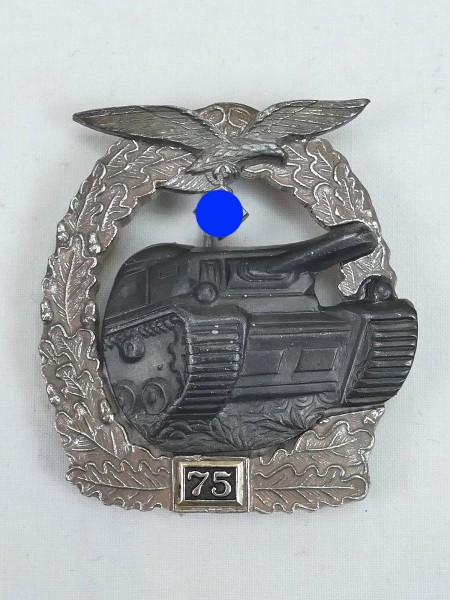 Luftwaffe tank combat badge with mission number 75