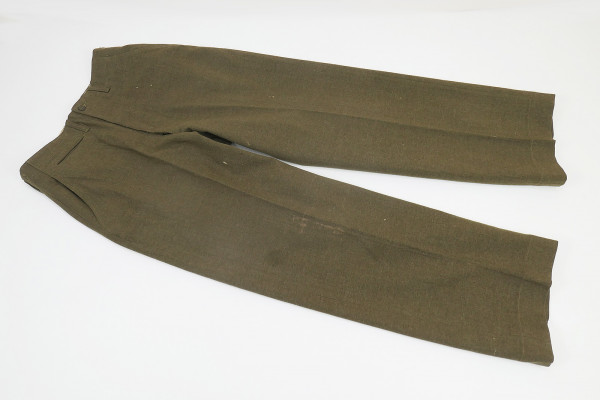 Original US WW2 M1937 Field pants M37 Field wool serge OD Trousers with dimensions 32x35i