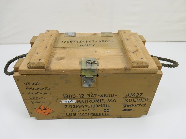 BW Nato ammunition box wooden box 7,62x51 cartridges for handguns