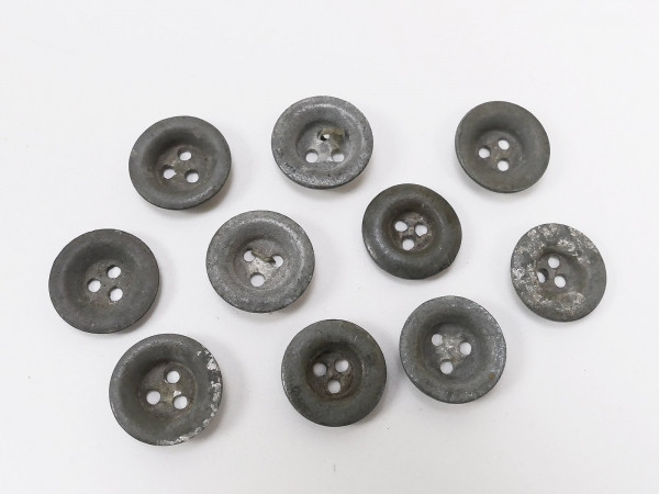 Wehrmacht 10x Zeltbahnknopf buttons Zeltbahn (3-hole) used