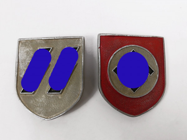 Waffen SS 2x RZM helmet badge Tropenhelm DAK Afrikakorps helmet emblems