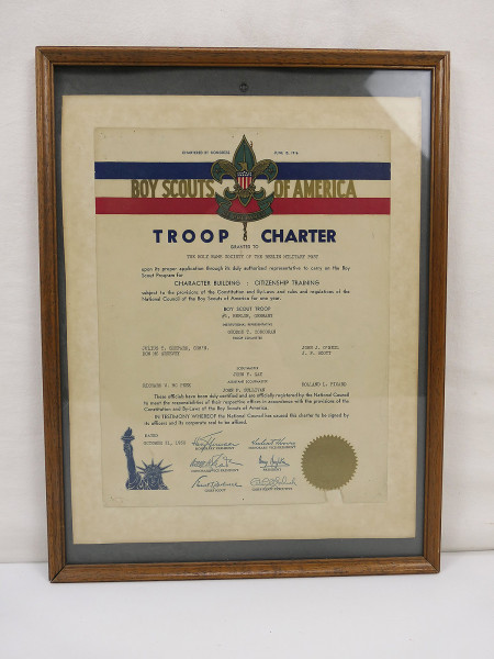 Boy Scouts of America TROOP CHARTER Berlin American Sector 1950 Boy Scouts