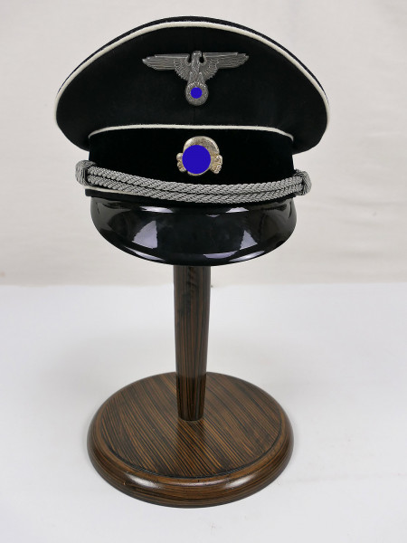 General SS Officers RZM peaked cap Elite black size 58 with metal effects