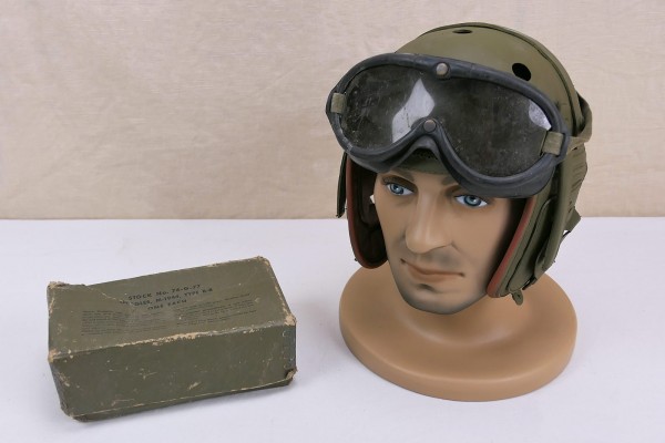US WW2 Tanker helmet tank helmet "Fury" M-1938 tank helmet + Polaroid Goggles
