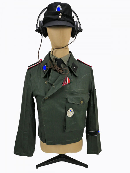 Waffen SS Sturmgeschütz jacket Drillich uniform Sturmgeschütz LAH Leibstandarte with armored cap