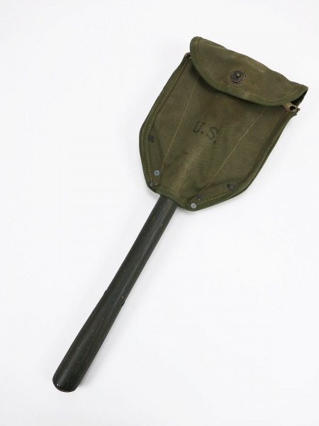 Original US ARMY WW2 folding spade AMES 194? with bag 1943 Entrenching Tool