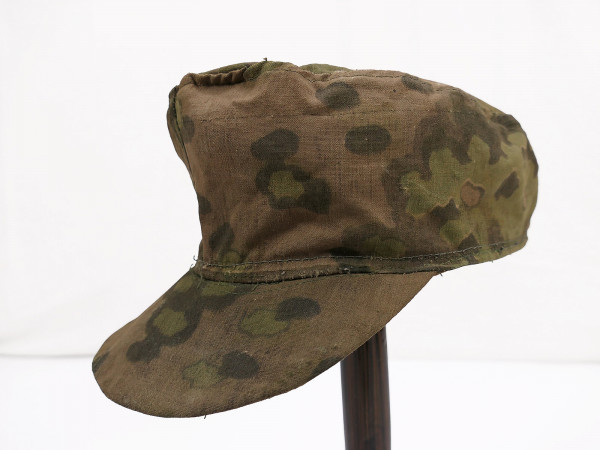 #B/ Waffen SS Frontfertigung field cap original fabric oak leaves spring size 59/60 camouflage cap