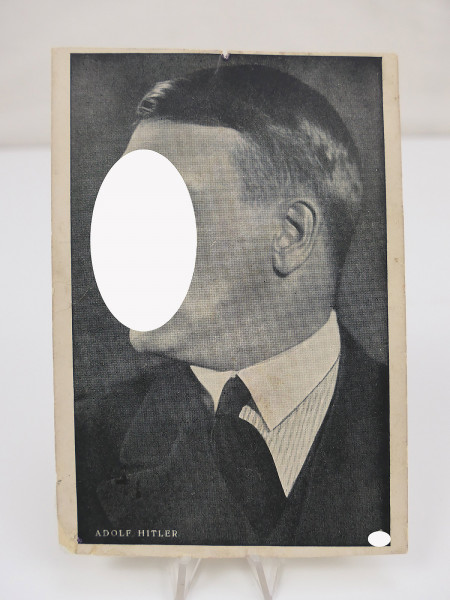 #9/ Postcard / PK Topic A.H. Reichskanzler Führer portrait picture used