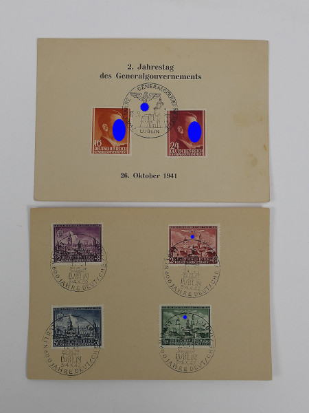 #75/ postcard anniversary Generalgouvernement LUBLIN 1941 / set stamps Lublin 1942 600 years