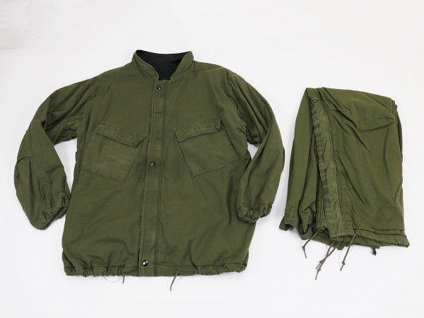 US ARMY Overgarment Chemical Protective - Suit Set Jacket Pants Olive Medium / Large 1970's