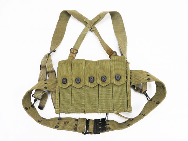 Original US WW2 Koppel SET M-1936 pistol belt 1943 / M36 Suspenders 1942 Thompson magazine pouch