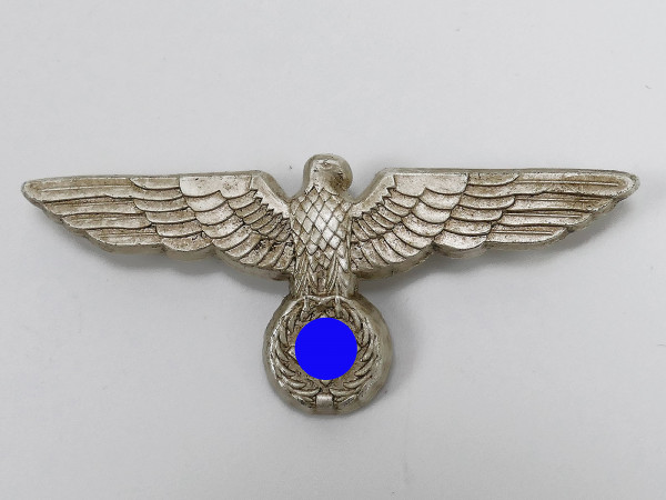 Wehrmacht army cap eagle on cotter pins silver-plated antique for peaked cap