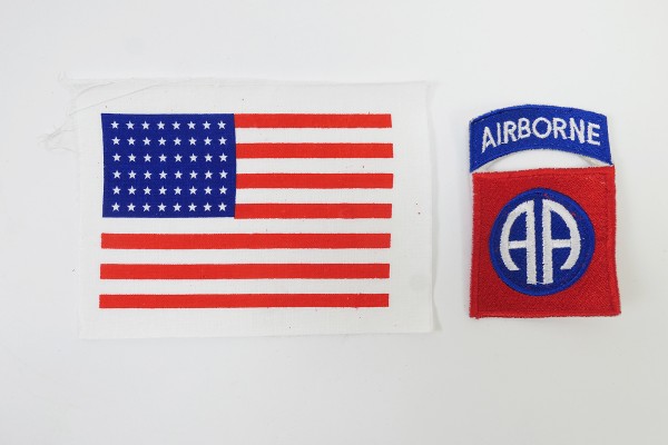 US Army 82nd Airborne Division & USA Flag stars & stripes patch patch