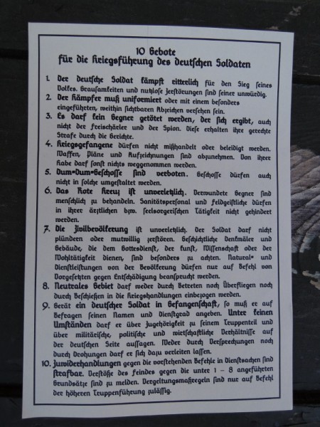 Insertion "10 Commandments for the Warfare of the German Soldier