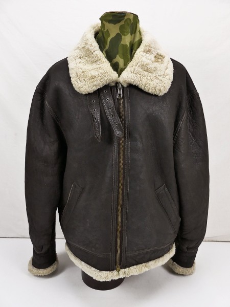 Type USAF WW2 B3 sheep skin flight jacket flight jacket B-3 pilot jacket bomber jacket Large