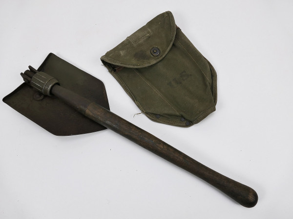 ORIGINAL US ARMY WW2 Folding Spade 1944 with Pocket Entrenching Tool