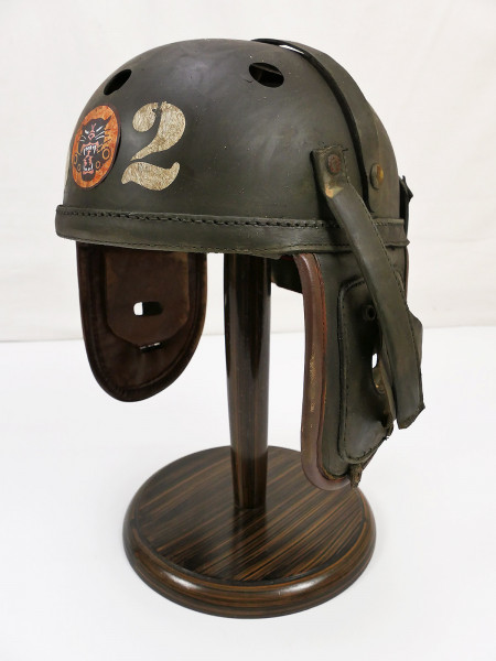 SINGLE PIECE US WW2 602nd Tank Destroyer HELLCAT tank helmet Tanker helmet M-1938 tank helmet