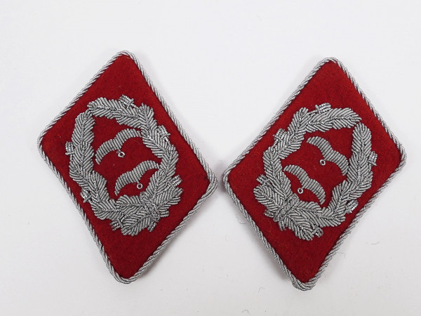 Luftwaffe flak collar mirror lieutenant colonel hand embroidered