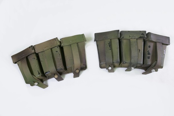 1x pair of cartridge pouches LW for loading clips carbine K98 with camouflage painting Felddivision Luftwaffe