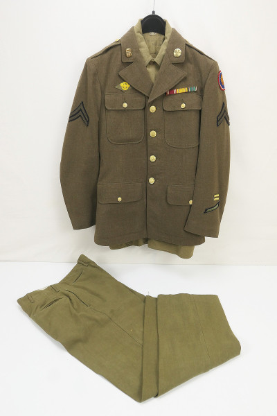 US ARMY WW2 Uniform Field Wool Jacket 106st Division 1940 with field shirt and trousers