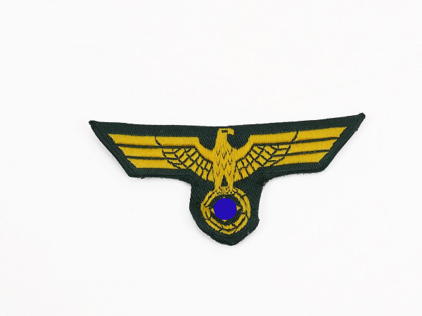 Kriegsmarine tropical cap eagle coastal artillery cap badge shuttle UV negative / folded