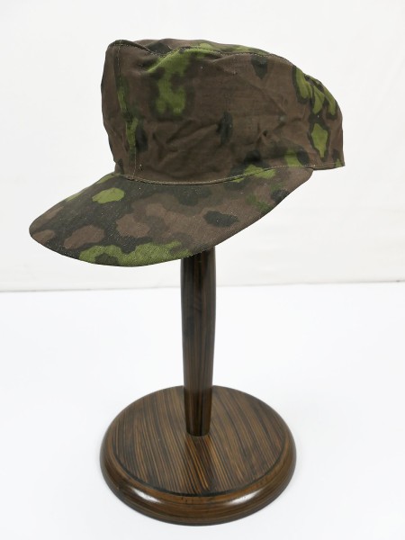 Waffen SS Frontfertigung field cap original fabric oak leaves spring size 58 camouflage cap from museum